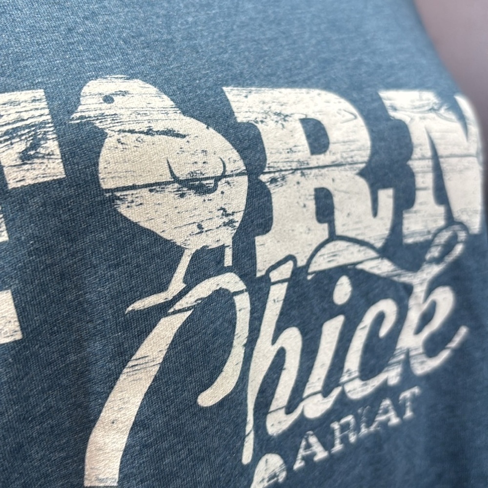 Ariat Farm Life Chick, extended back hem line,crewneck, logo, short sleeve T - Picture 3 of 8